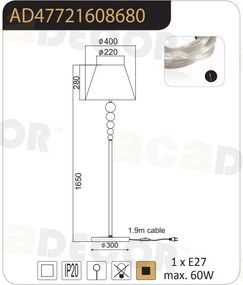 Φωτιστικό Δαπέδου Aca Olivia AD477216 White