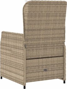 vidaXL Καρέκλες Κήπου Ανακλινόμενες 2 τεμ. Μπεζ Συνθ. Ρατάν