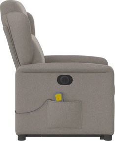 vidaXL Πολυθρόνα Μασάζ Ηλεκτρική Ανακλ.Taupe Υφασμάτινη