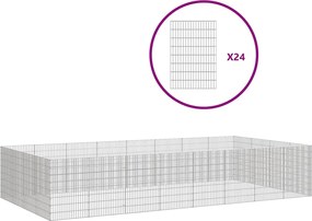 vidaXL Περίφραξη Ζώων Ελεύθερης Βοσκής 24 Πάνελ 54x80 εκ. Γαλβ. Σίδερο