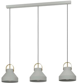 Φωτιστικό Οροφής - Ράγα Estepona 390227 107x24x150cm 3xE27 40W Grey-Brass Eglo Ατσάλι