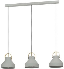 Φωτιστικό Οροφής - Ράγα Estepona 390227 107x24x150cm 3xE27 40W Grey-Brass Eglo Steel