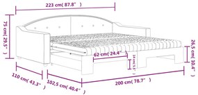 Καναπές Κρεβάτι Συρόμενος Κρεμ 100x200 εκ. Υφασμάτινος Στρώματα - Κρεμ