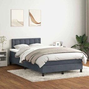 ΚΡΕΒΑΤΙ BOXSPRING ΜΕ ΣΤΡΩΜΑ ΣΚΟΥΡΟ ΓΚΡΙ 120X210 ΕΚ. ΒΕΛΟΥΔΙΝΟ 3317260