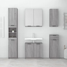 vidaXL Ντουλάπι Μπάνιου με Καθρέφτη Γκρι sonoma 64 x 20 x 67 εκ.