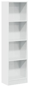 vidaXL Βιβλιοθήκη Γυαλιστερό Λευκό 40x24x143 εκ. Επεξεργασμένο Ξύλο