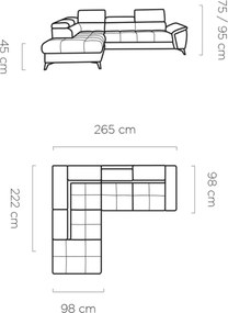 Γωνιακός καναπές Cacao-Mporntw-Δεξιά