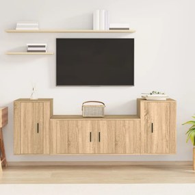 vidaXL Σετ Επίπλων Τηλεόρασης 3 Τεμαχίων Sonoma Δρυς Επεξ. Ξύλο