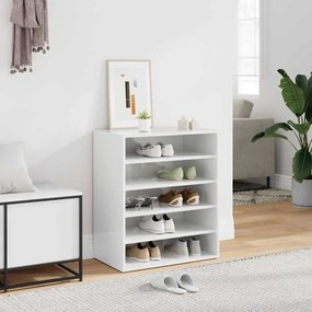 vidaXL Παπουτσοθήκη Γυαλιστερό Λευκό 60 x 35 x 70 εκ. από Μοριοσανίδα