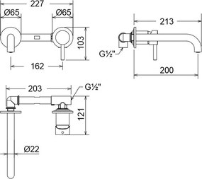 La Torre New Tech Black Matt 12208 – Εντοιχιζόμενη μπαταρία νιπτήρα