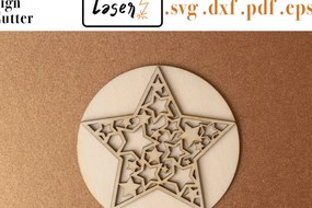 Σετ των 3 Intra απο ξύλο plywood 3mm-4mm πάχος Χριστουγεννιάτικο σουβέρ με κερί για Δίασταση 15x15 cm INTRAFABR-52768267