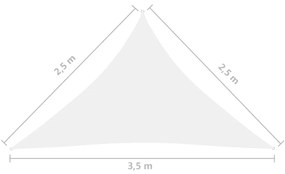 Πανί Σκίασης Τρίγωνο Λευκό 2,5 x 2,5 x 3,5 μ. από Ύφασμα Oxford - Λευκό