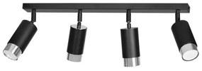Σποτ Φωτιστικό Οροφής 4xGu10 Ατσάλι HIRO Made in Poland Emibig-964/4-Μαύρο 964/4