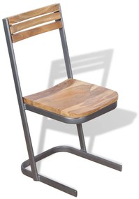 vidaXL Καρέκλες Τραπεζαρίας 4 τεμ. από Μασίφ Ξύλο Teak