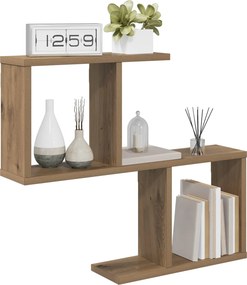 vidaXL Ράφι Τοίχου Artisan Δρυς 60 x 12 x 50,5 εκ Επεξεργασμένο Ξύλο