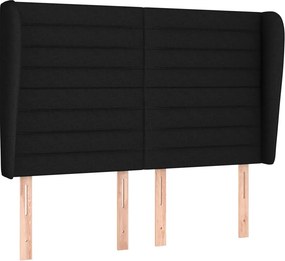 vidaXL Κρεβάτι Boxspring με Στρώμα Μαύρο 140x190 εκ. Υφασμάτινο