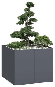 Ζαρντινιέρα Ανθρακί 100x100x80 εκ. από Χάλυβα