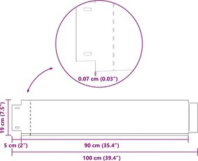 vidaXL Περιθώρια κήπου 5 τμχ. 100 x 19 cm Γαλβανισμένος Χάλυβας Ασημί