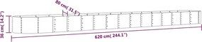 vidaXL Ζαρντινιέρα Ανθρακί 620x80x36 εκ Γαλβανισμένος χάλυβας