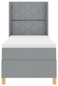 vidaXL Κρεβάτι Box Spring με Στρώμα - Ανοιχτό Γκρι, 80x200 εκ., Υφάσματα