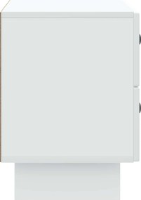 vidaXL Κομοδίνο Λευκό 62 x 34,5 x 47,5 εκ Επεξεργασμένο Ξύλο