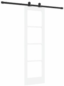 vidaXL Συρόμενη Πόρτα Λευκό 61 x 198.5 εκ. Ξύλο και μέταλλο
