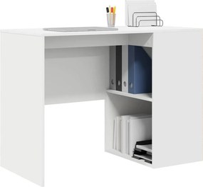 vidaXL Γραφείο με ράφι Λευκό 102 x 50 x 75 εκ Επεξεργασμένο ξύλο