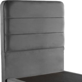 Κρεβάτι μονό Linteda pakoworld ανθρακί βελούδο 90x200εκ