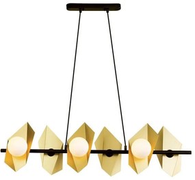 Φωτιστικό Οροφής - Ράγα HL42596P100BG 6ΧG9 100Χ26ΧΗ120 Gold-Black Aca Decor Metal, Glass