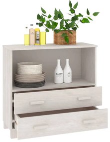 vidaXL Ντουλάπι HAMAR Λευκό 85 x 35 x 80 εκ. από Μασίφ Ξύλο Πεύκου