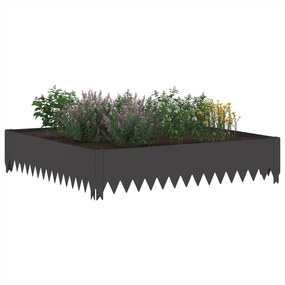 vidaXL Περίγραμμα γκαζόν 100 x 100 x 20 cm Ατσάλι Μαύρο