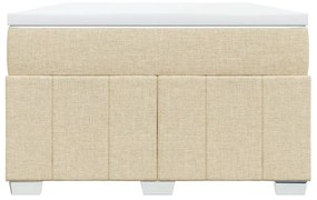 vidaXL Κρεβάτι Boxspring με Στρώμα Κρεμ 120x190 εκ. Υφασμάτινο