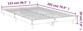 Πλαίσιο Κρεβατιού Χωρ. Στρώμα Sonoma Δρυς 120x200εκ. Επ. Ξύλο - Καφέ