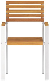 vidaXL Καρέκλες Κήπου  8 τμχ 54.5x56x89 εκ. από Μασίφ Ξύλο Ακακίας