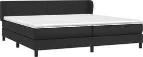 vidaXL Κρεβάτι Boxspring με Στρώμα Μαύρο 200x200 εκ. Συνθετικό Δέρμα
