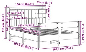 ΚΡΕΒΑΤΙ ΒΙΒΛΙΟΘΗΚΗ ΧΩΡΙΣ ΣΤΡΩΜΑ 160X200 ΕΚ ΜΑΣΙΦ ΞΥΛΟ ΠΕΥΚΟΥ 3323021