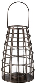 Φανάρι ArteLibre Κλουβί Ασημί Μέταλλο 27x27x43cm-05160725