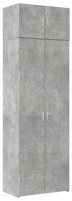 vidaXL Ραφιέρα με Ντουλάπια Γκρι Σκυροδέμ. 70x42,5x225 εκ. Επεξ. Ξύλο