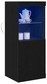 vidaXL Μπουφές με LED Φώτα Μαύρος Δρυς 41x37x100 εκ.
