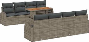 vidaXL Σετ Καναπέ Κήπου με μαξιλάρι 7 pcs Γκρι