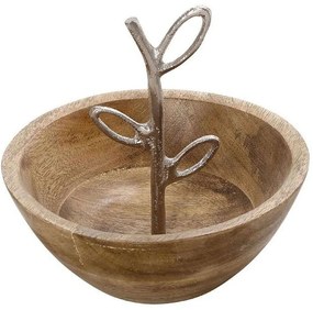 Διακοσμητικό Μπωλ FRI110 20x20x17cm Brown-Silver Espiel Metal,Wood