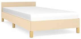 vidaXL Σκελετός Κρεβατιού Χωρίς Στρώμα Κρεμ 100 x 200 εκ. Υφασμάτινο