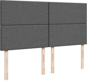 vidaXL Κρεβάτι Boxspring με Στρώμα Σκούρο Γκρι 180x200 εκ Υφασμάτιν
