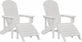vidaXL Καρέκλα Κήπου 2 pcs Λευκό 83 x 74 x 92 εκ Πολυαιθυλένιο