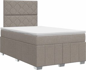 vidaXL Κρεβάτι box spring με στρώμα Taupe 120 x 190 cm Ύφασμα