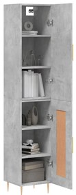 vidaXL Ντουλάπι Γκρι Σκυροδέματος 34,5x34x180 εκ. Επεξεργασμένο Ξύλο