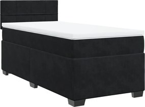 vidaXL Κρεβάτι Boxspring με Στρώμα Μαύρο 80 x 200 εκ. Βελούδινο