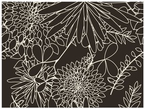 Φωτοταπετσαρία - Black and white floral background  200x154