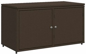 vidaXL Ντουλάπι Αποθήκευσης Κήπου Καφέ 110x55x60,5 εκ. Συνθετικό Ρατάν