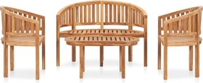 VidaXL Σετ Σαλονιού Κήπου 4 τεμ. από Ξύλο Teak